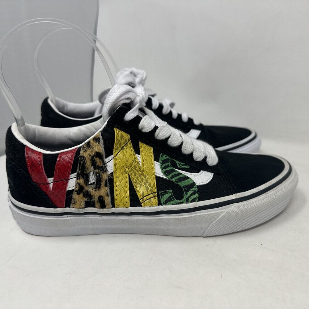 Vans Old Skool Animal Print Logo 721454 Mens 4 Womens 5.5 Multicolor Black